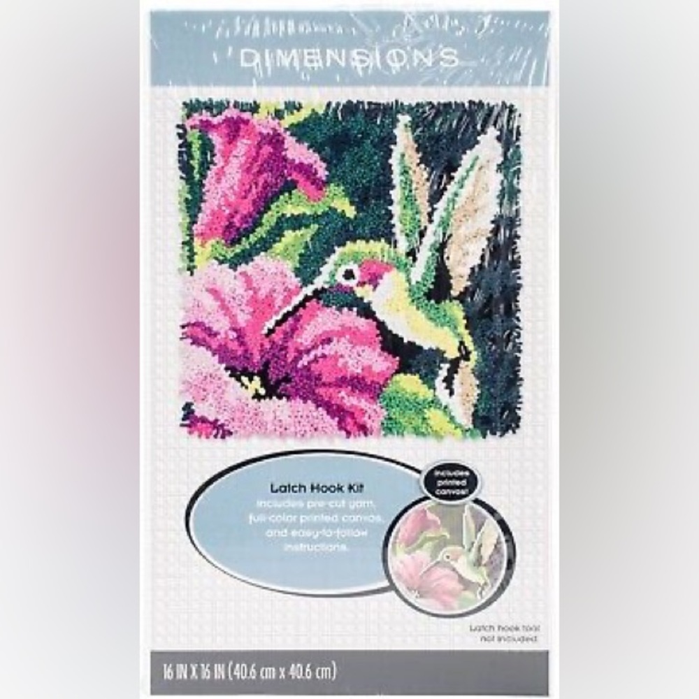 Colorful Hummingbird Latch Hook Kit